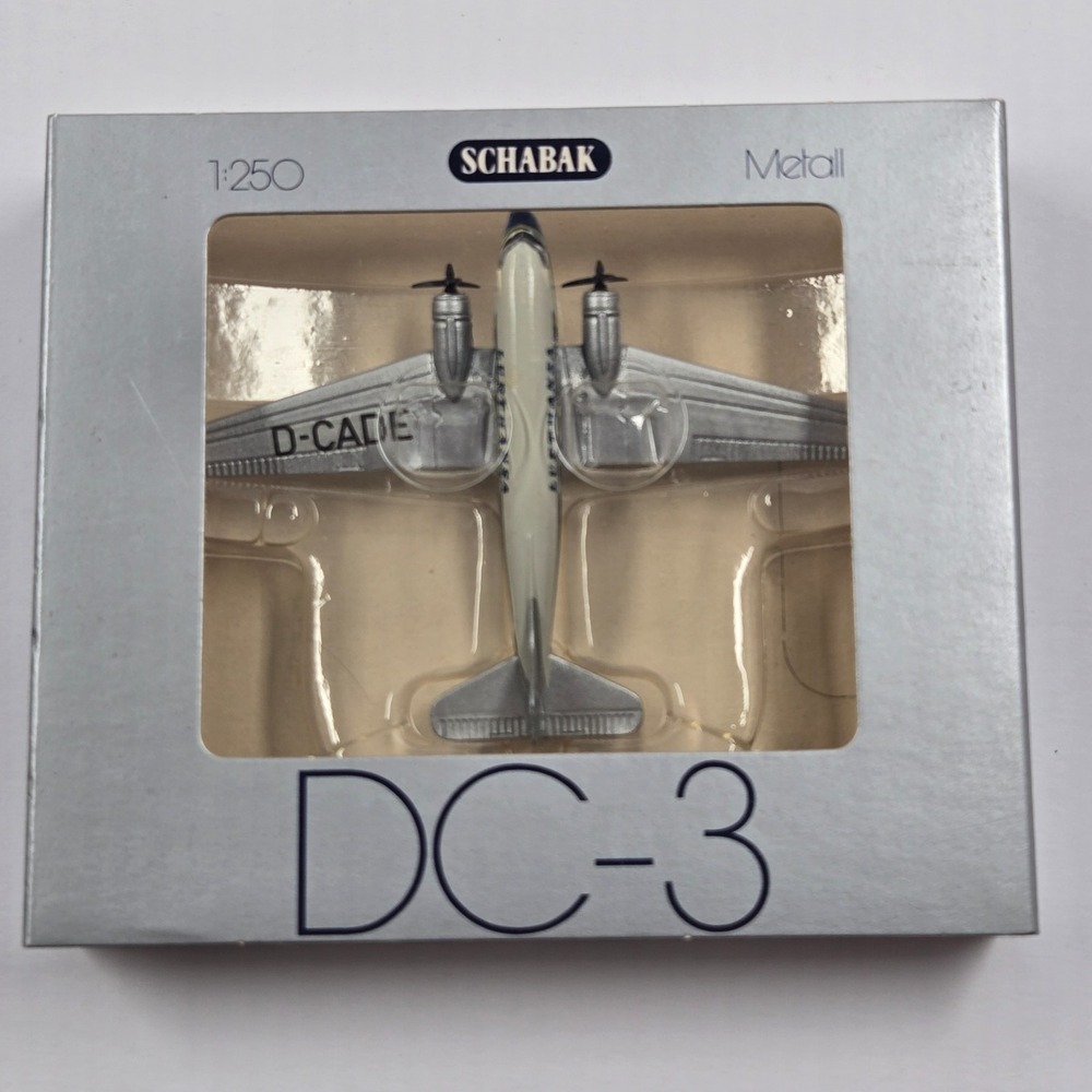 Schabak Germany 1028 Douglas DC-3 Lufthansa D-CADE Airliner Diecast Aircraft Vtg